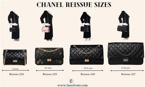 chanel reissue 2.55 sizes